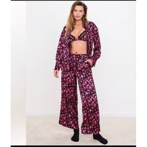 New! For Love & Lemons Lola long pajama set oversized XXS fits to size small